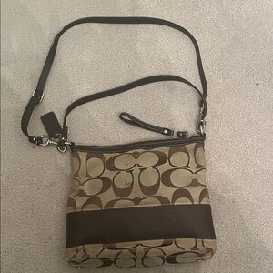 Coach Tan and Brown Crossbody Bag